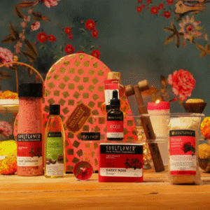Home soulflower diwali rose heart bath gift box | relax & pamper gift set